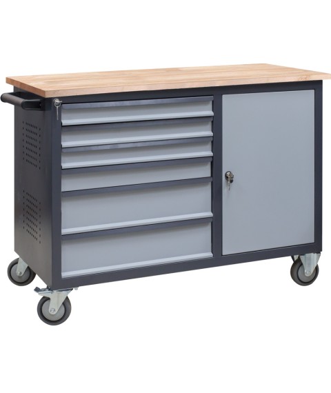 Mobile workbench (non-adjustable) VM 4M2S/D K (beech board)