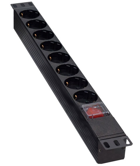 19-inch socket block, 8 connections without cable