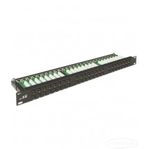 48 Port Patchpanel mit 19" Kabelhalter