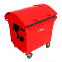 Мусорный контейнер со сферичной крышкой SULO 1100 л Красный