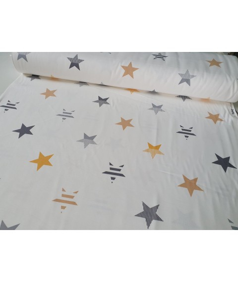 Hydrophobe Tischdecke. Sterne Amerika - gelb/grau - Quadratisch - 100x100 cm.