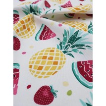 Hydrophobic tablecloth. Watermelon-Pineapple - Square - 100x100 cm.
