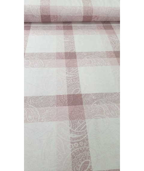 Hydrophobic tablecloth. Jacquard cage - powder - Square - 100x100 cm.