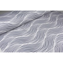 Hydrophobic tablecloth. Wave white on gray - Square - 100x100 cm.