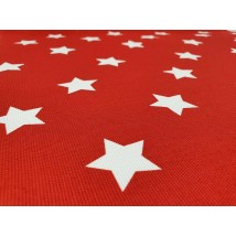 Hydrophobe Tischdecke. Sterne - rot - quadratisch - 100x100 cm.