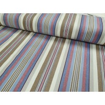 Hydrophobic tablecloth. Stripes - bordeaux/blue - Square - 100x100 cm.