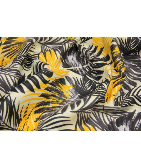 Hydrophobic tablecloth. Tropic black-yellow - Square - 100x100 cm.