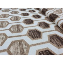 Hydrophobic tablecloth. Honeycombs - brown - Square - 100x100 cm.