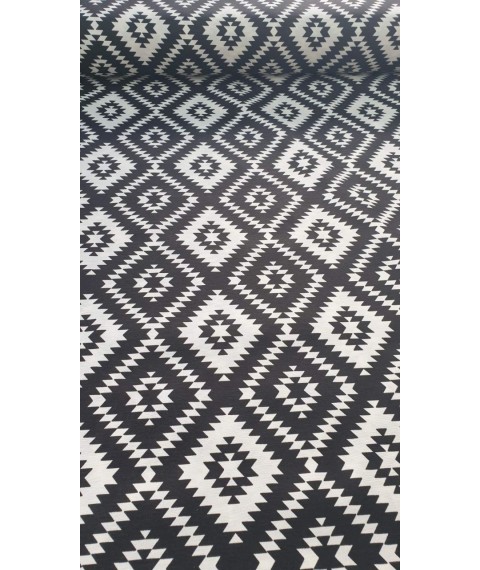 Hydrophobe Tischdecke. Muster - schwarz - quadratisch - 100x100 cm.