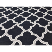 Hydrophobe Tischdecke. Marokko - schwarz - quadratisch - 100x100 cm.