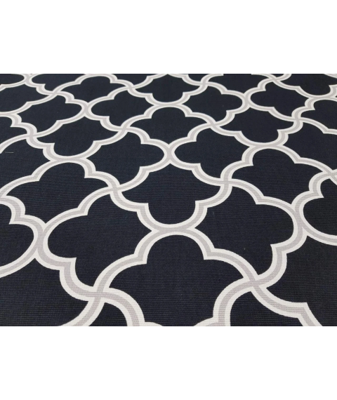 Hydrophobic tablecloth. Morocco - black - Square - 100x100 cm.