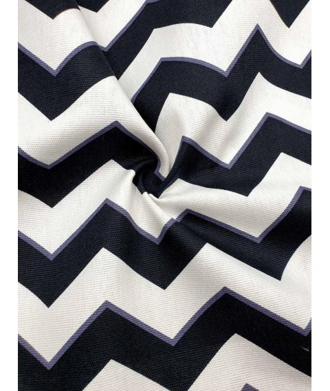 Hydrophobic tablecloth. Zigzag - black - Square - 100x100 cm.