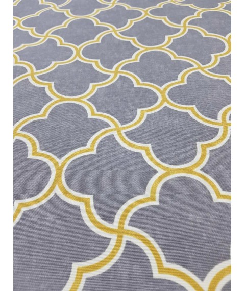 Hydrophobic tablecloth. Morocco - gray-gold - Square - 100x100 cm.