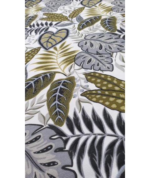 Hydrophobic tablecloth. Herbarium - gray - Square - 100x100 cm.
