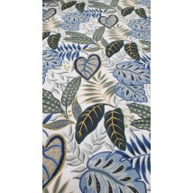 Hydrophobic tablecloth. Herbarium - blue - Square - 100x100 cm.
