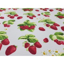 Hydrophobic tablecloth. Strawberries - Square - 100x100 cm.