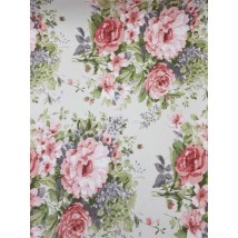 Hydrophobic tablecloth. Flower paradise - peach - Square - 100x100 cm.