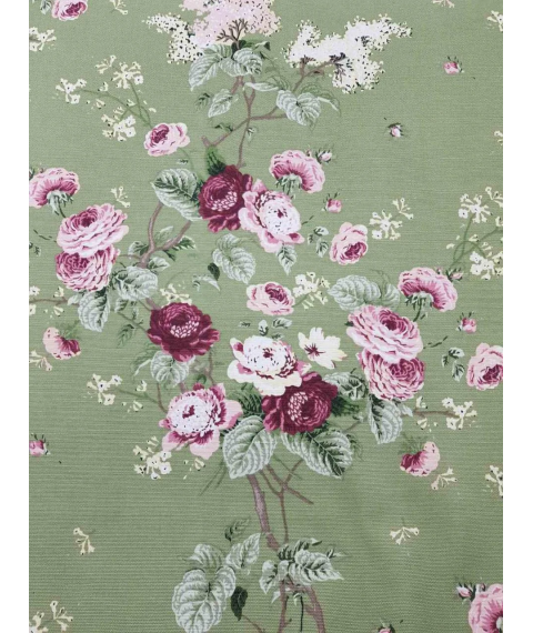 Hydrophobic tablecloth. Spring Flowers - Green - Square - 100x100 cm.