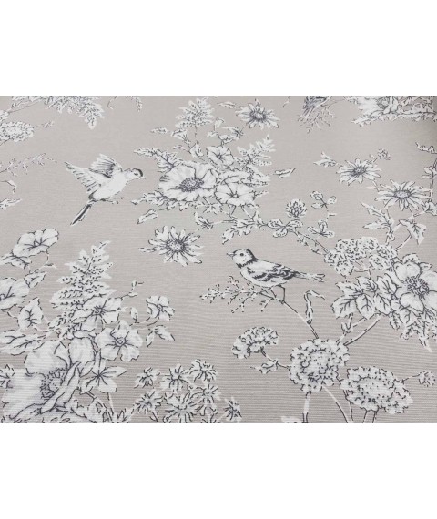 Hydrophobic tablecloth. Flowers white - beige - Square - 100x100 cm.