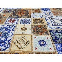 Hydrophobic tablecloth. Mosaic - tiles - Square - 100x100 cm.