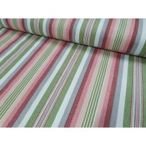 Hydrophobic tablecloth. Stripes - Bordeaux/Green - Square - 100x100 cm.