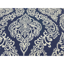 Hydrophobic tablecloth. Monograms (small) dark blue - Square - 100x100 cm.