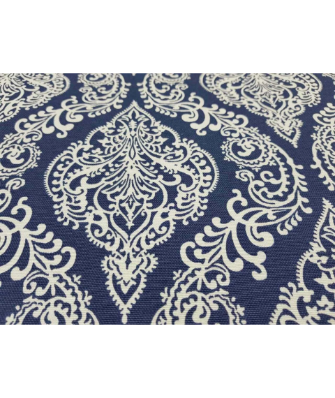 Hydrophobic tablecloth. Monograms (small) dark blue - Square - 100x100 cm.