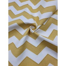 Hydrophobic tablecloth. Zigzag - mustard - Square - 100x100 cm.