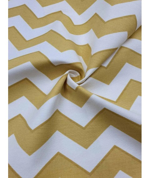 Hydrophobic tablecloth. Zigzag - mustard - Square - 100x100 cm.