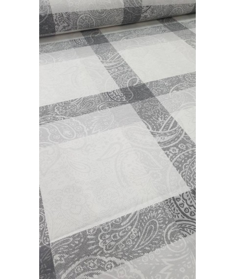 Hydrophobic tablecloth. Jacquard cage - gray - Square - 100x100 cm.