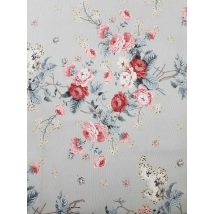 Hydrophobic tablecloth. Spring flowers - gray - Square - 100x100 cm.