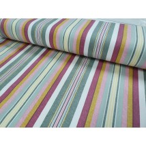 Hydrophobic tablecloth. Stripes - Bordeaux/Mustard - Square - 100x100 cm.