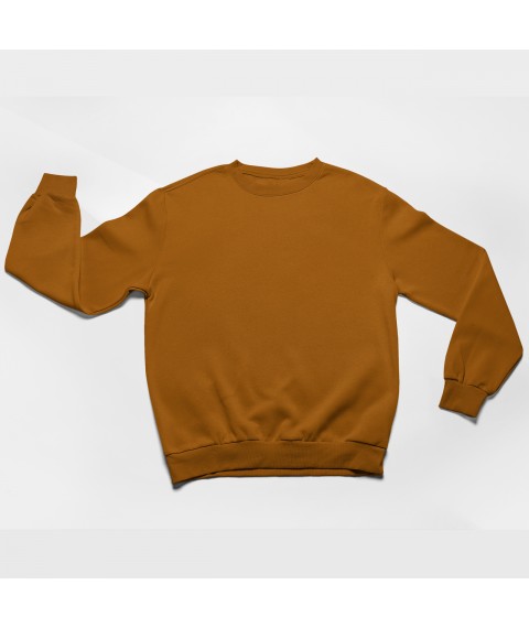Beige unisex sweatshirt with fleece insulation