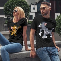 T-shirts for lovers "Tom and Jerry" Black, 46, 46
