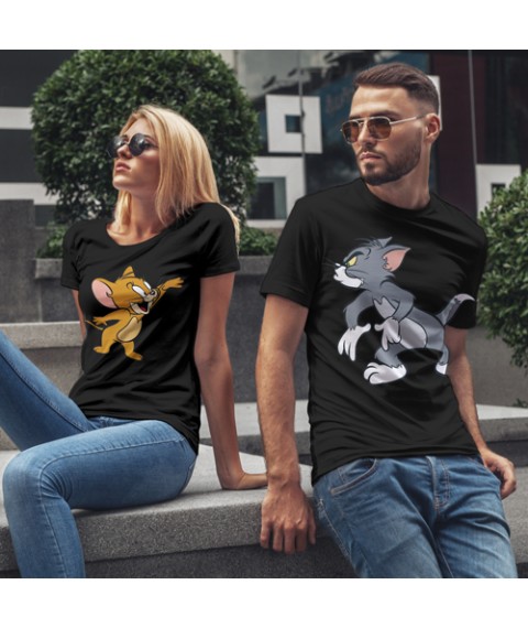 T-shirts for lovers "Tom and Jerry" Black, 48, 46