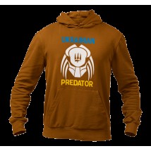 Unisex hoodie Ukrainian predator insulated with fleece, Beige, M