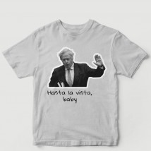 Men's T-shirt Boris Johnson Hasta la vista White, XS