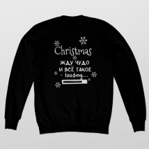 New Year's sweatshirt Christmas Black, M