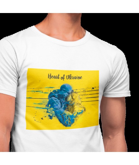 Men's T-shirt Heart Ukraine White, XS