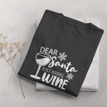 New Year's Sweatshirt - Santa and Wine Black, XXL