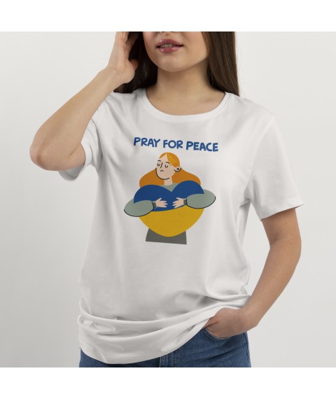 T-shirt white woman Pray For Peace S