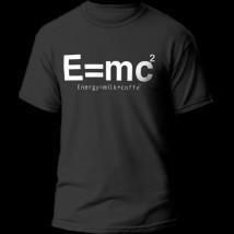Футболка з принтом E=mc2 XS, Чрный
