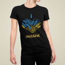 Women's T-shirt I love Ukraine Black, XL