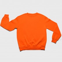 Свитшот оранжевый утепленный на флисе XXL
