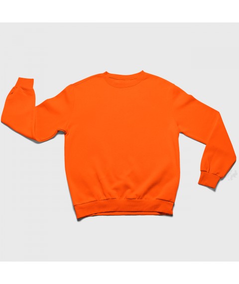 Свитшот оранжевый утепленный на флисе XXL