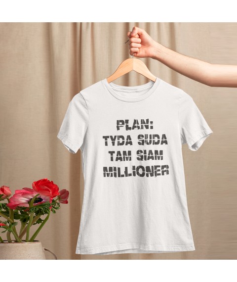 T-shirt with Plan White print, L