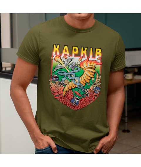 Men's T-shirt chevron Kharkiv color Khaki, S