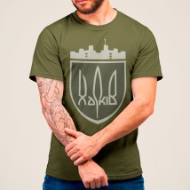 Men's T-shirt Ukraine Kharkov chevron shape Khaki, L
