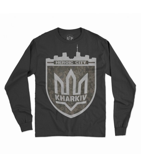 Black color sweatshirt Kharkiv Heroic city L, Sweatshirt
