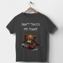 Men's T-shirt Don't touch my phone Dark gray, M